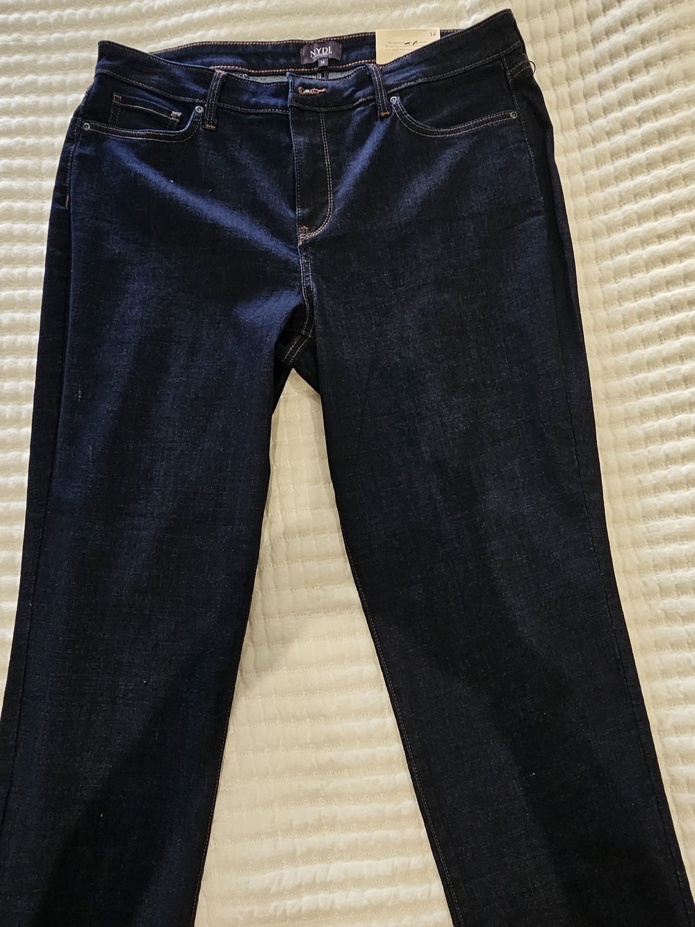 NYDJ Dark Indigo Straight Leg Stretch Jeans